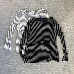 Seraphine Striped Maternity & Nursing Top - XL